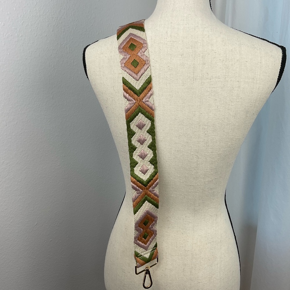 Geometric Patterned Crossbody Strap - image 2